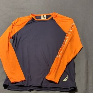 Orange and Navy Long Sleeve Shirt
